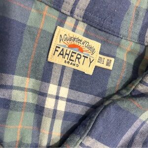 Faherty Blue and Green Checkered Shirt